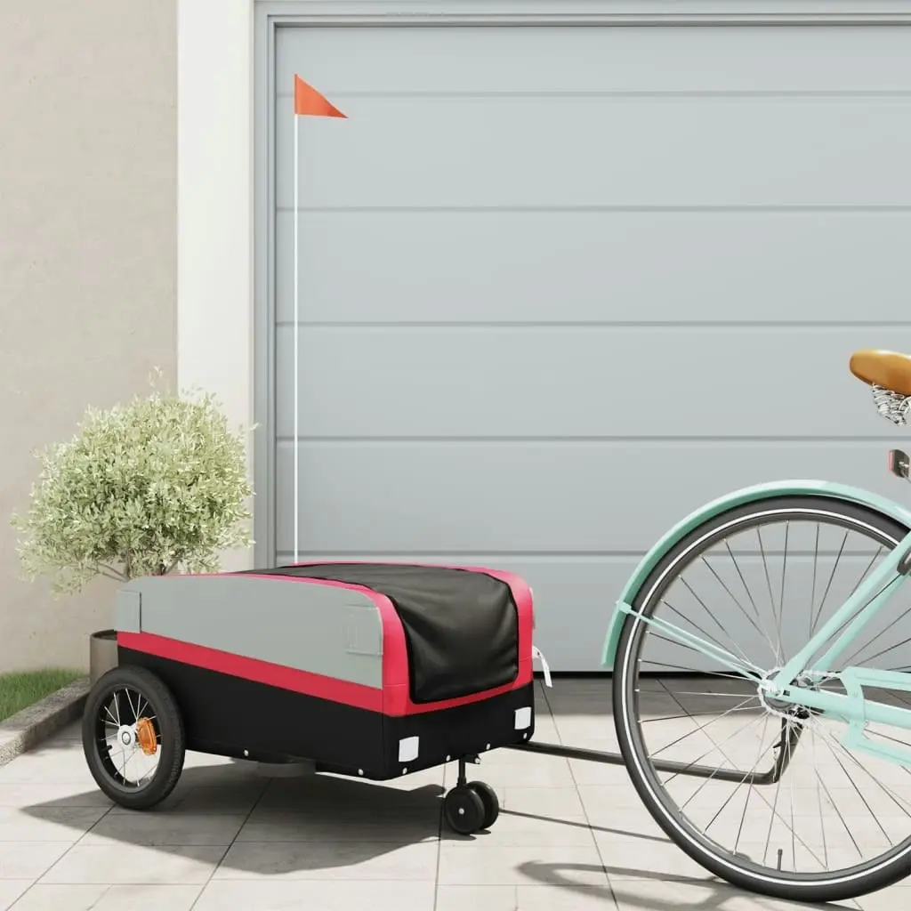 Bike Trailer Black and Red 30 kg Iron 94055