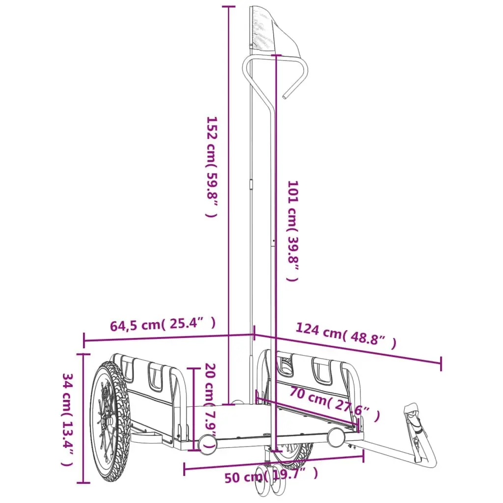 Bike Trailer Blue Oxford Fabric and Iron 94191