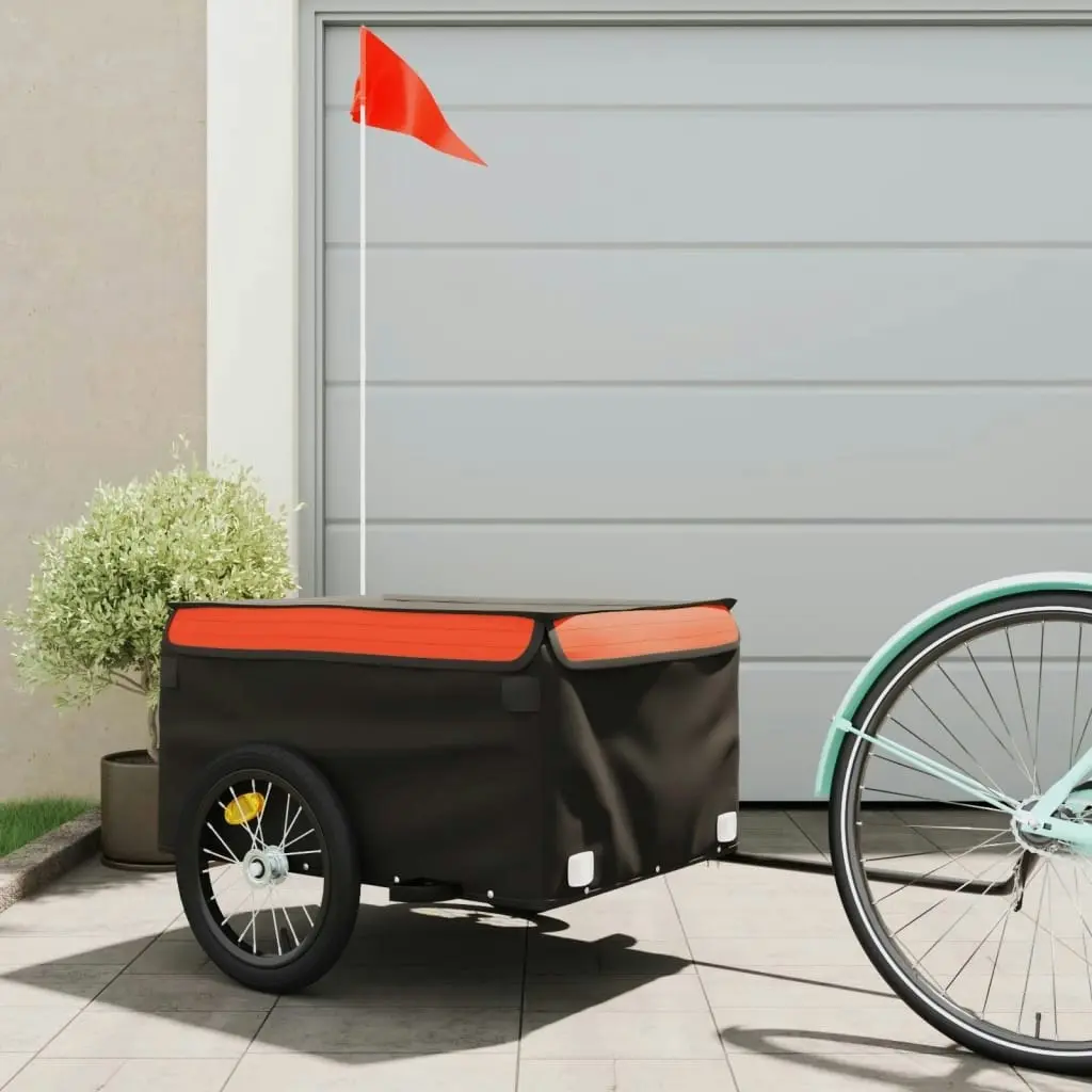 Bike Trailer Black and Orange 45 kg Iron 94082