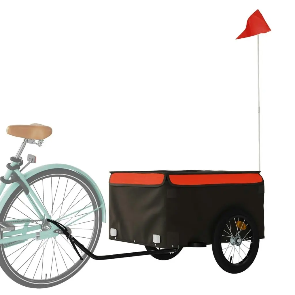 Bike Trailer Black and Orange 45 kg Iron 94082