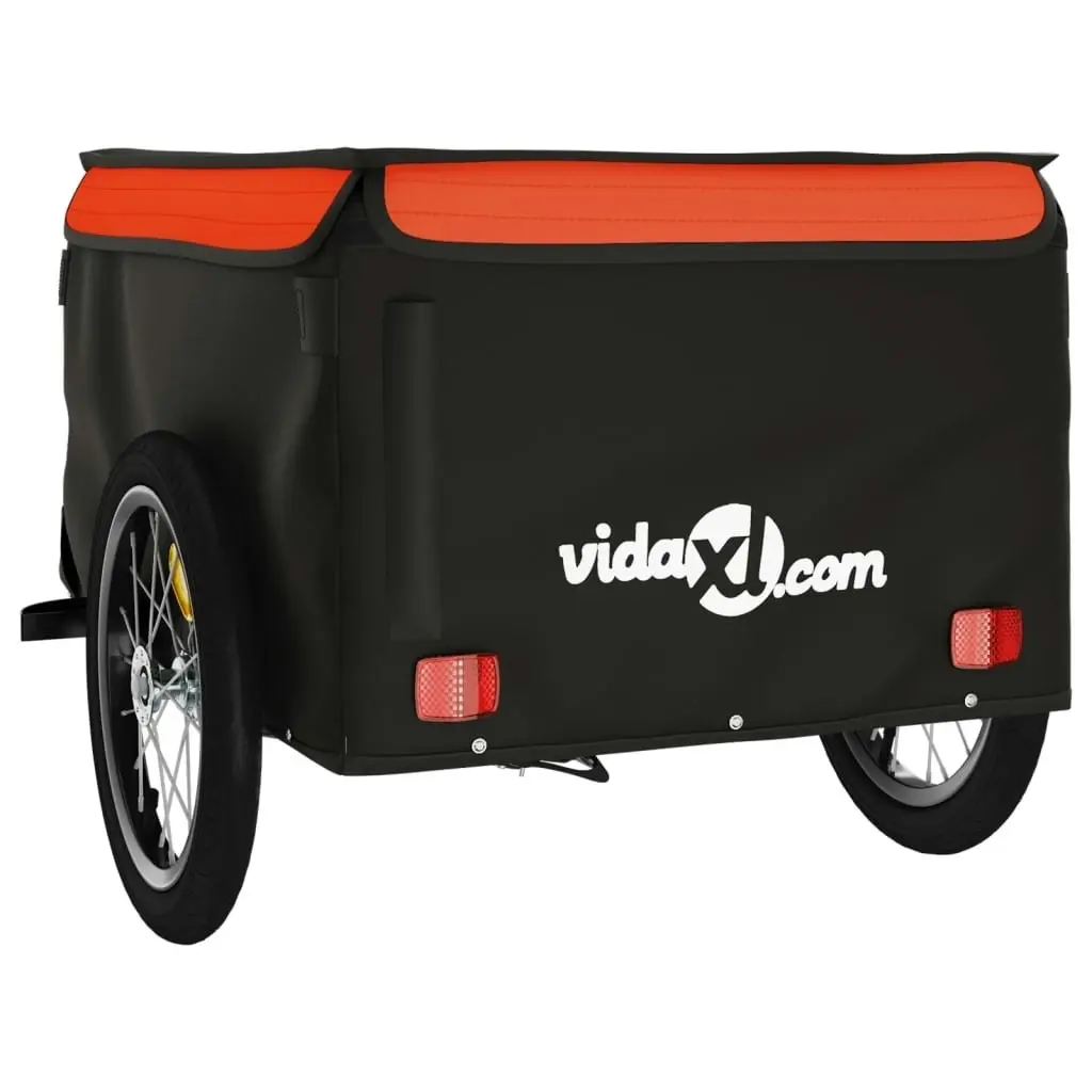 Bike Trailer Black and Orange 45 kg Iron 94082