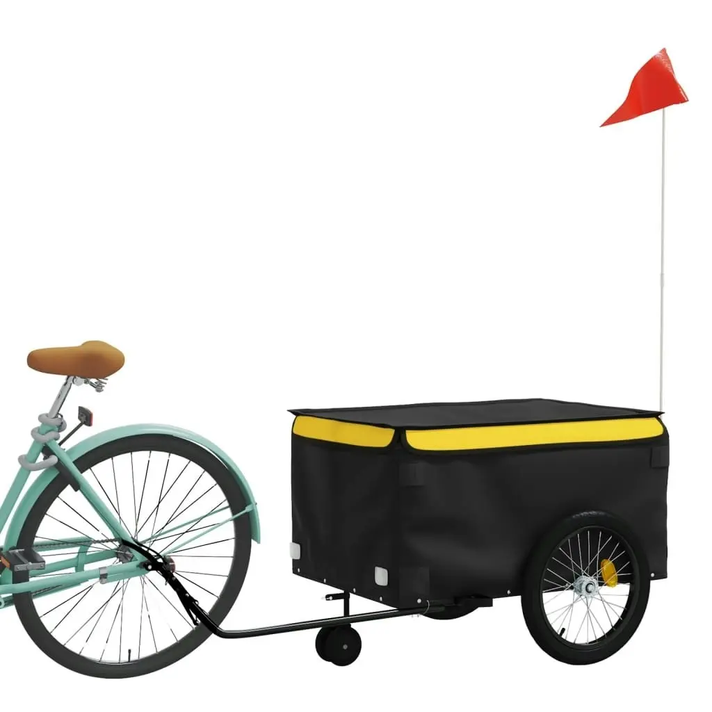 Bike Trailer Black and Yellow 45 kg Iron 94113