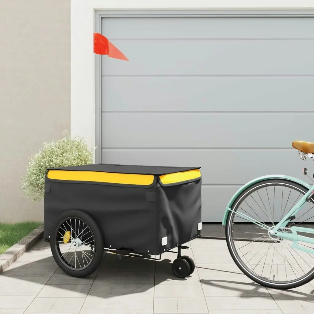 Bike Trailer Black and Yellow 45 kg Iron 94113