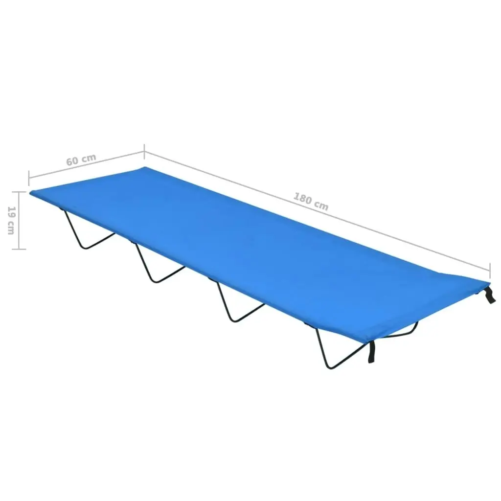 Camping Bed 180x60x19 cm Oxford Fabric and Steel Blue 312478