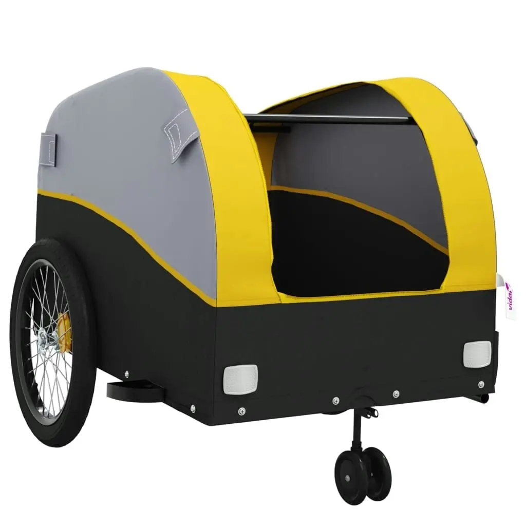 Bike Trailer Black and Yellow 45 kg Iron 94148