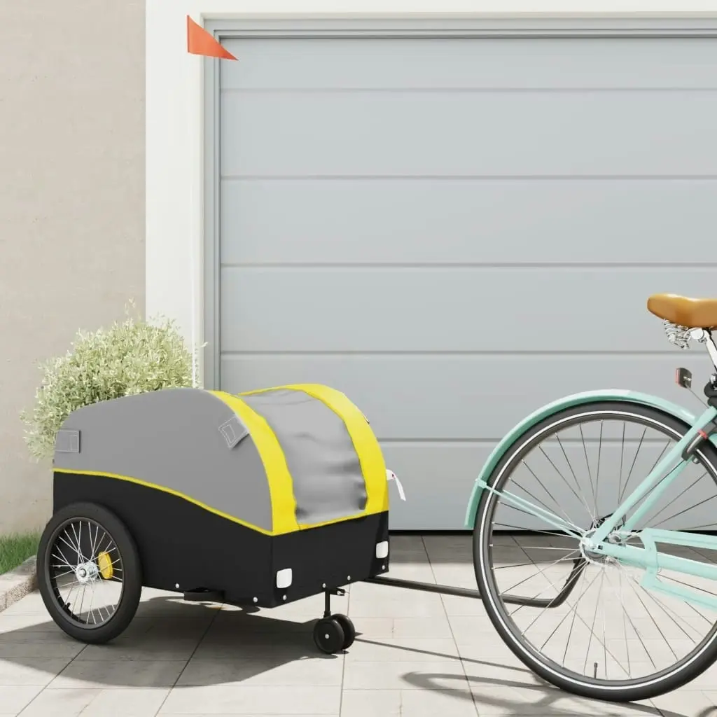 Bike Trailer Black and Yellow 45 kg Iron 94148