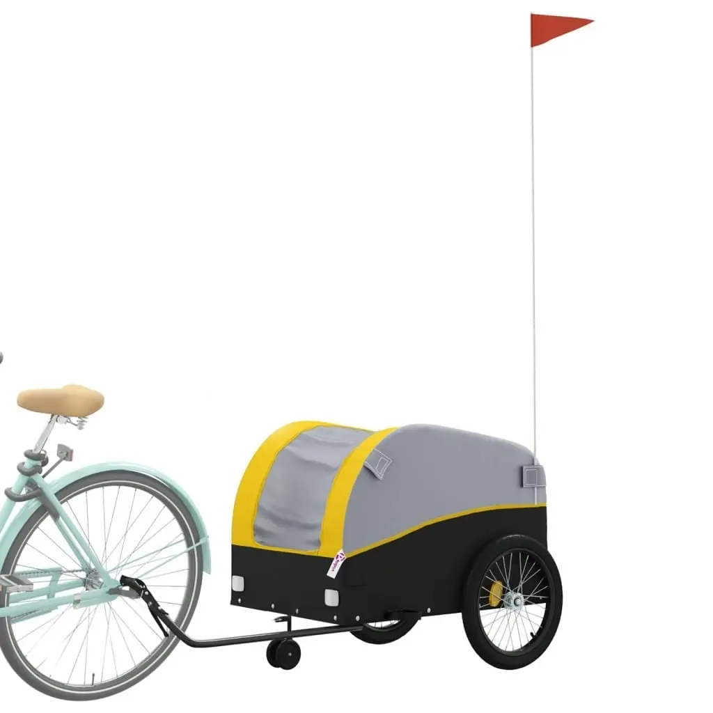 Bike Trailer Black and Yellow 45 kg Iron 94148