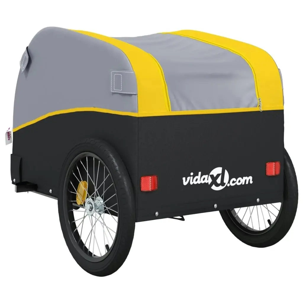 Bike Trailer Black and Yellow 45 kg Iron 94148