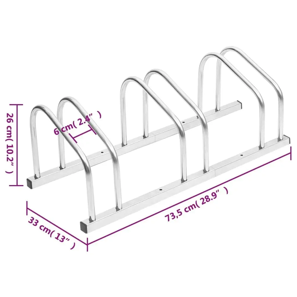 Bike Rack for 3 Bikes Galvanised Steel 154418