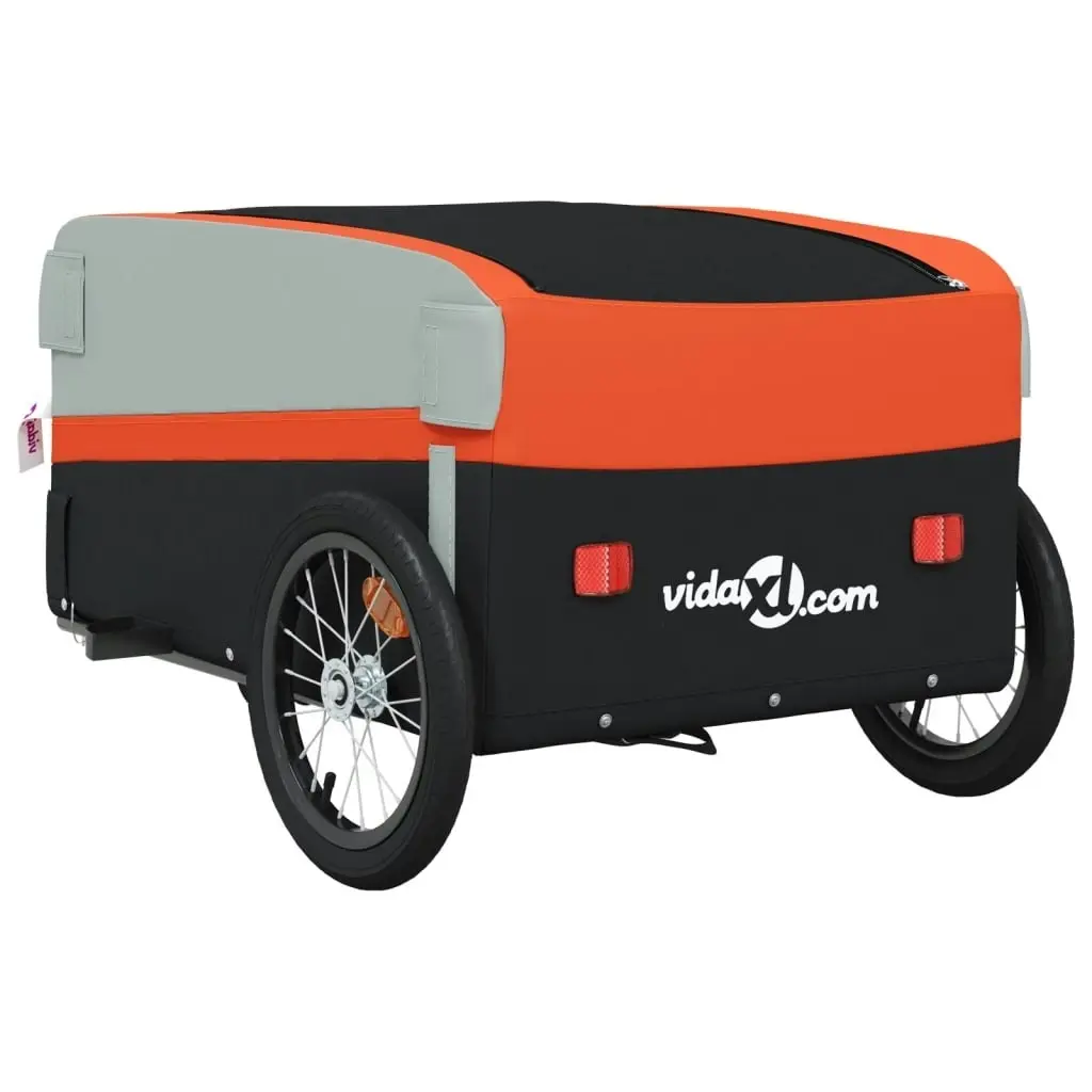 Bike Trailer Black and Orange 45 kg Iron 94068