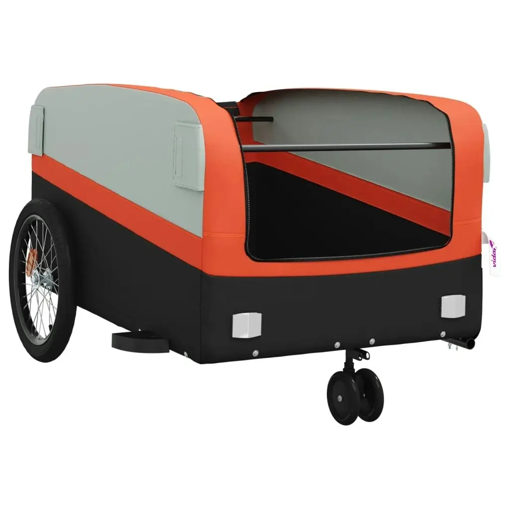 Bike Trailer Black and Orange 45 kg Iron 94068