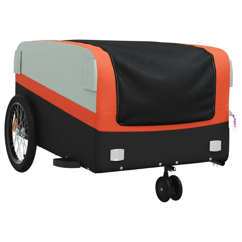 Bike Trailer Black and Orange 45 kg Iron 94068