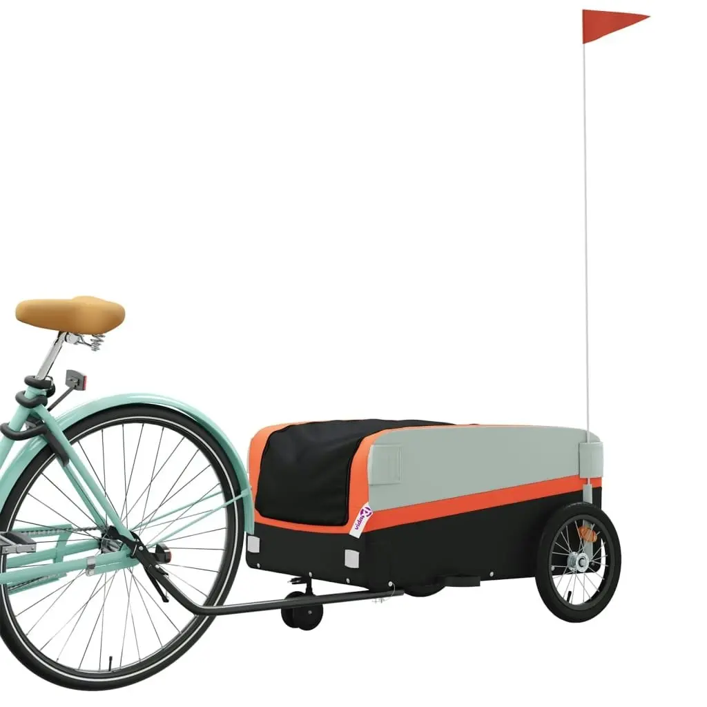 Bike Trailer Black and Orange 45 kg Iron 94068