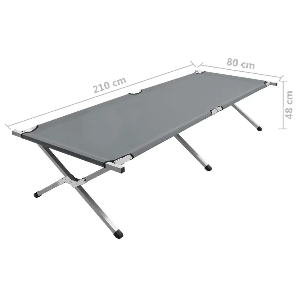 Camping Bed 210x80x48 cm XXL Grey 47738