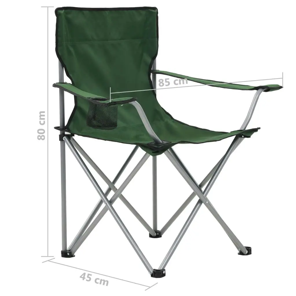 Camping Table and Chair Set 3 Pieces Green 44385