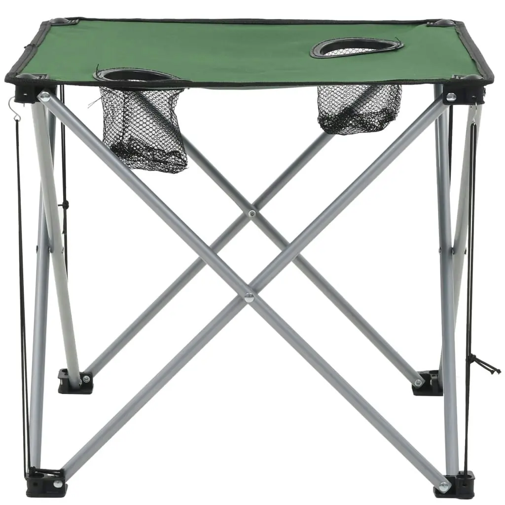 Camping Table and Chair Set 3 Pieces Green 44385