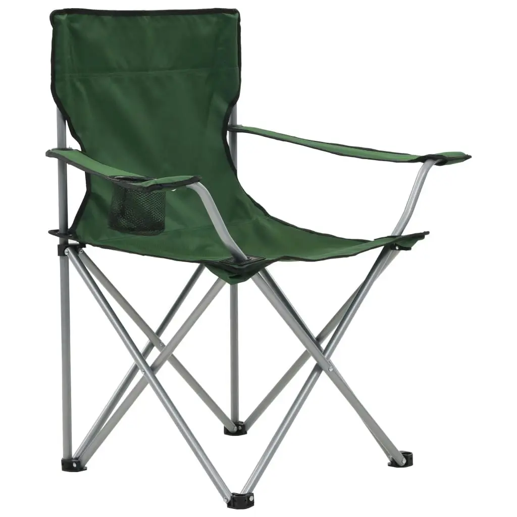 Camping Table and Chair Set 3 Pieces Green 44385