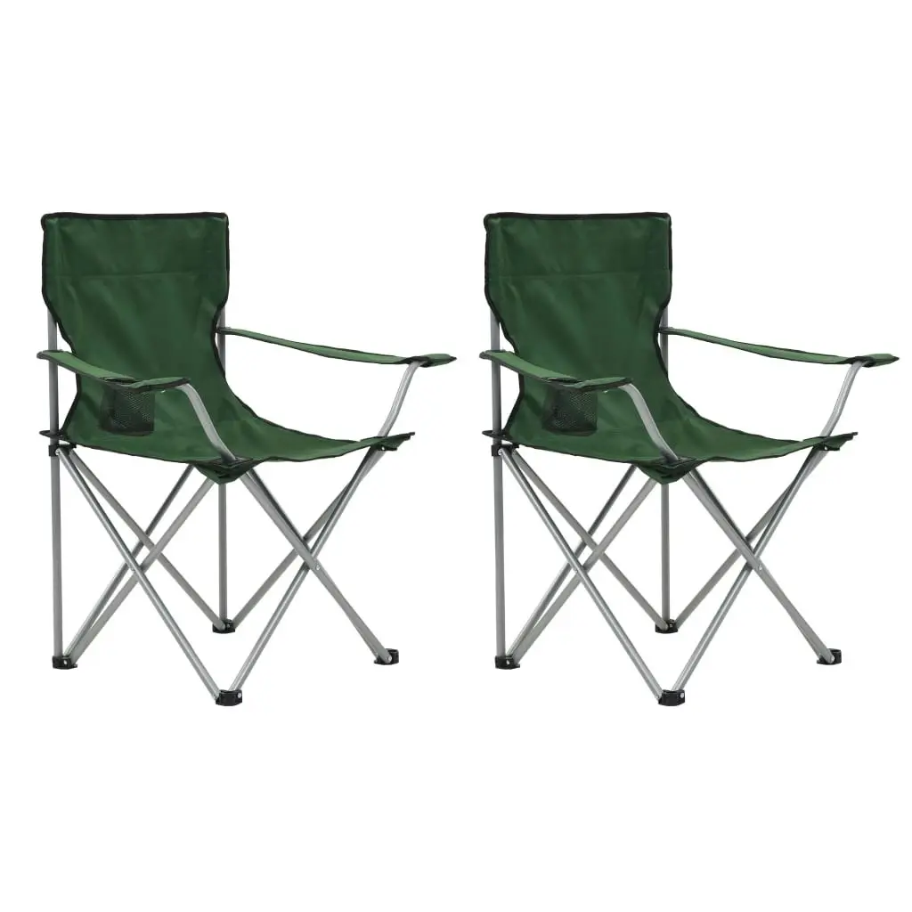 Camping Table and Chair Set 3 Pieces Green 44385