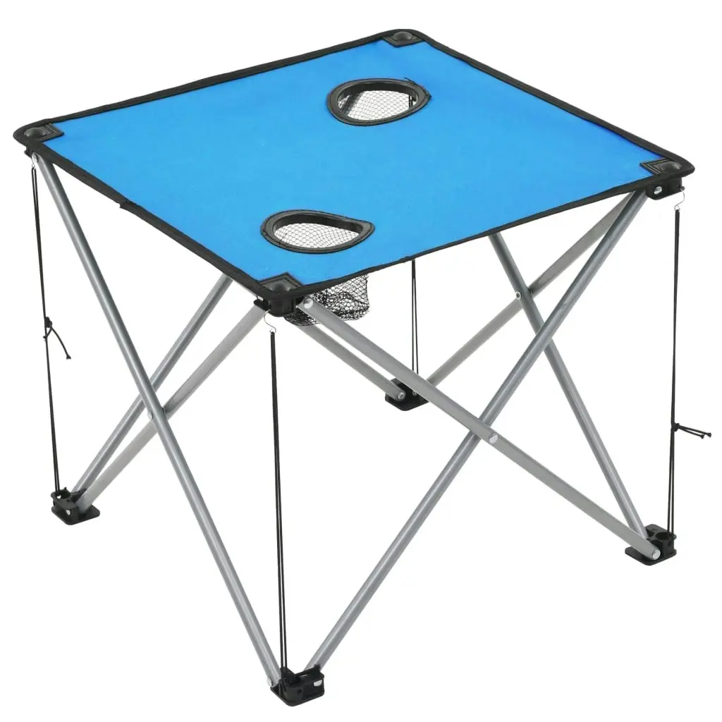 Camping Table and Chair Set 3 Pieces Blue 44386