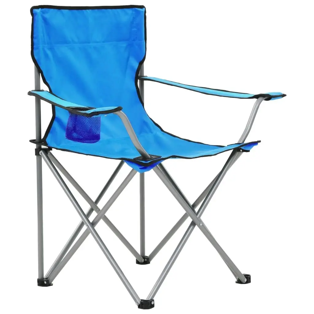 Camping Table and Chair Set 3 Pieces Blue 44386