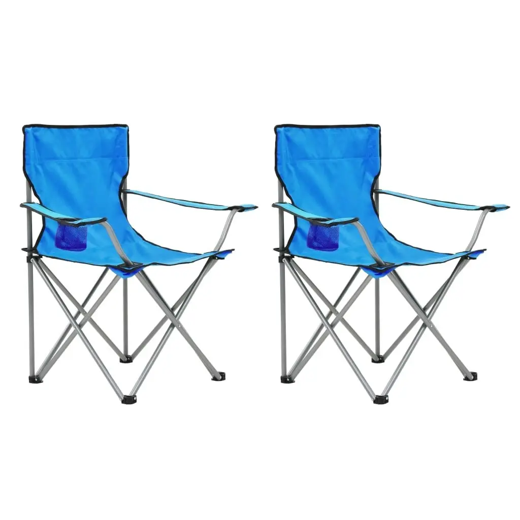 Camping Table and Chair Set 3 Pieces Blue 44386