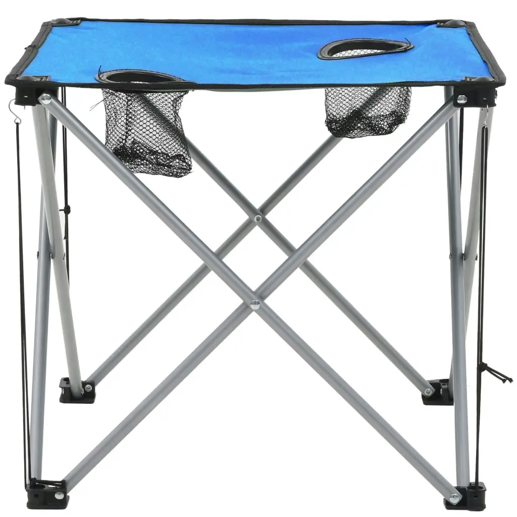 Camping Table and Chair Set 3 Pieces Blue 44386