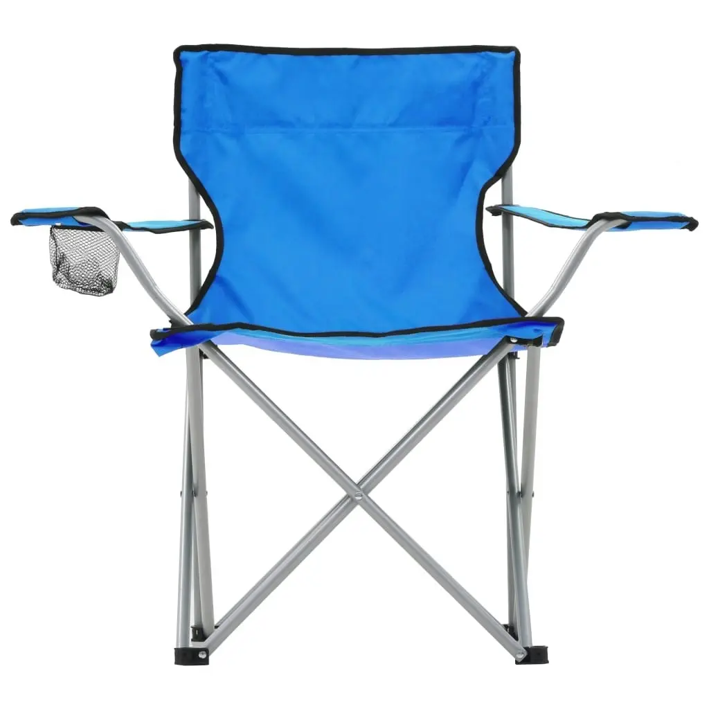 Camping Table and Chair Set 3 Pieces Blue 44386