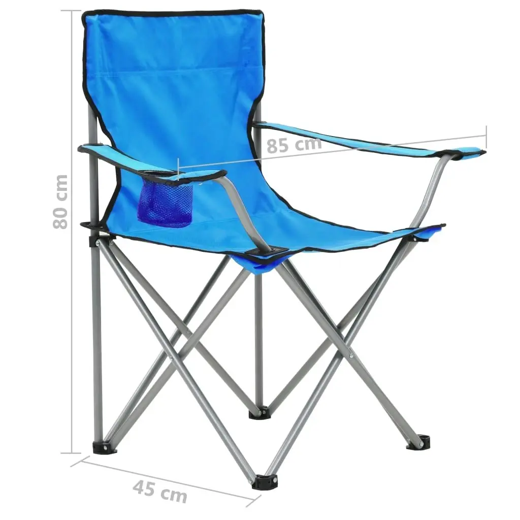 Camping Table and Chair Set 3 Pieces Blue 44386