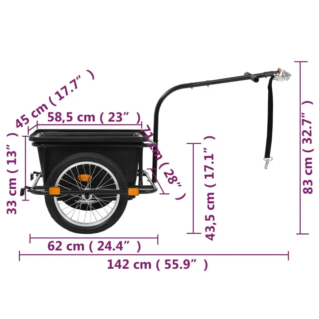 Bike Trailer Black 50 L 91773