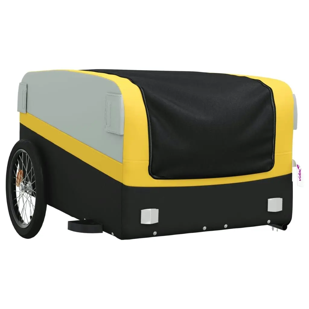 Bike Trailer Black and Yellow 45 kg Iron 94050