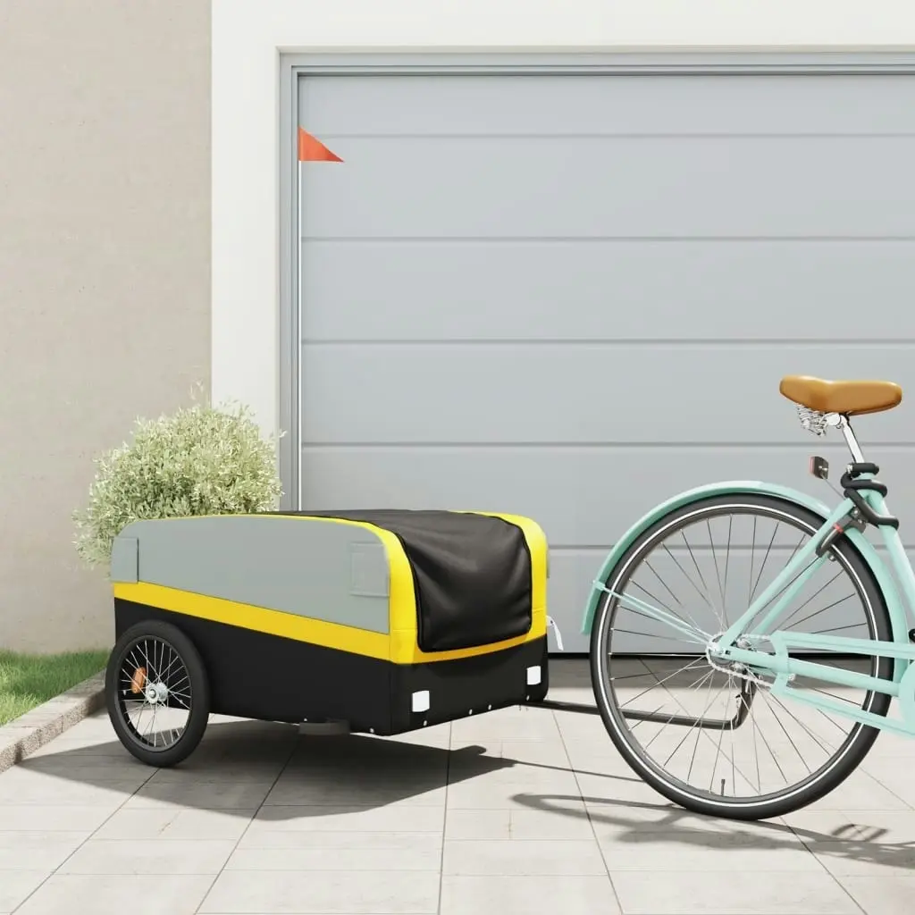 Bike Trailer Black and Yellow 45 kg Iron 94050