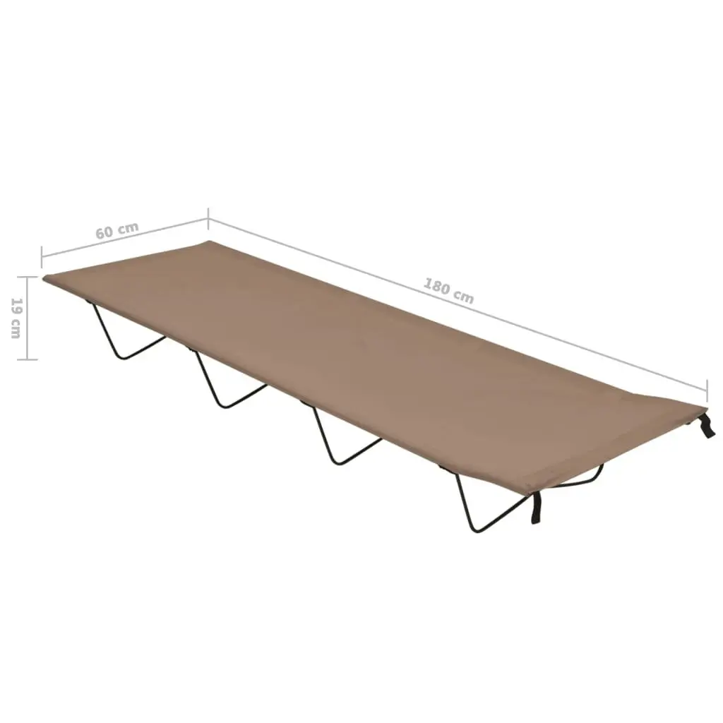 Camping Bed 180x60x19 cm Oxford Fabric and Steel Taupe 312482