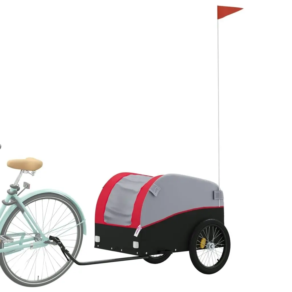 Bike Trailer Black and Red 45 kg Iron 94125