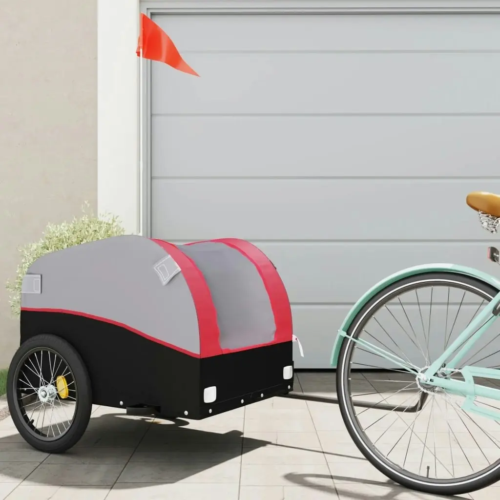 Bike Trailer Black and Red 45 kg Iron 94125