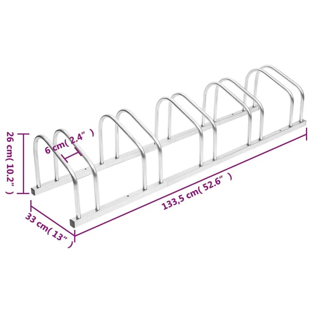 Bike Rack for 5 Bikes Galvanised Steel 154420