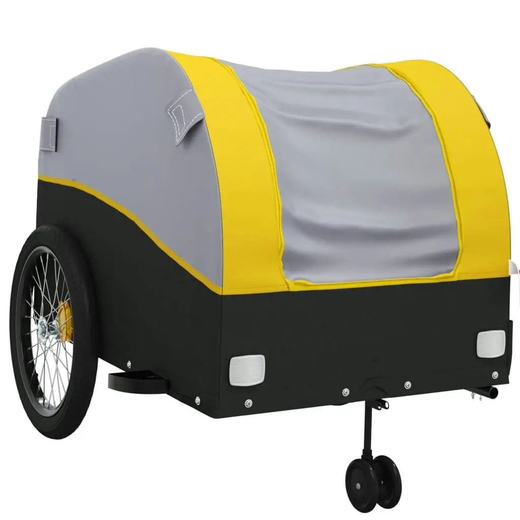 Bike Trailer Black and Yellow 45 kg Iron 94155