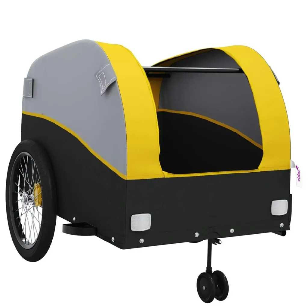 Bike Trailer Black and Yellow 45 kg Iron 94155