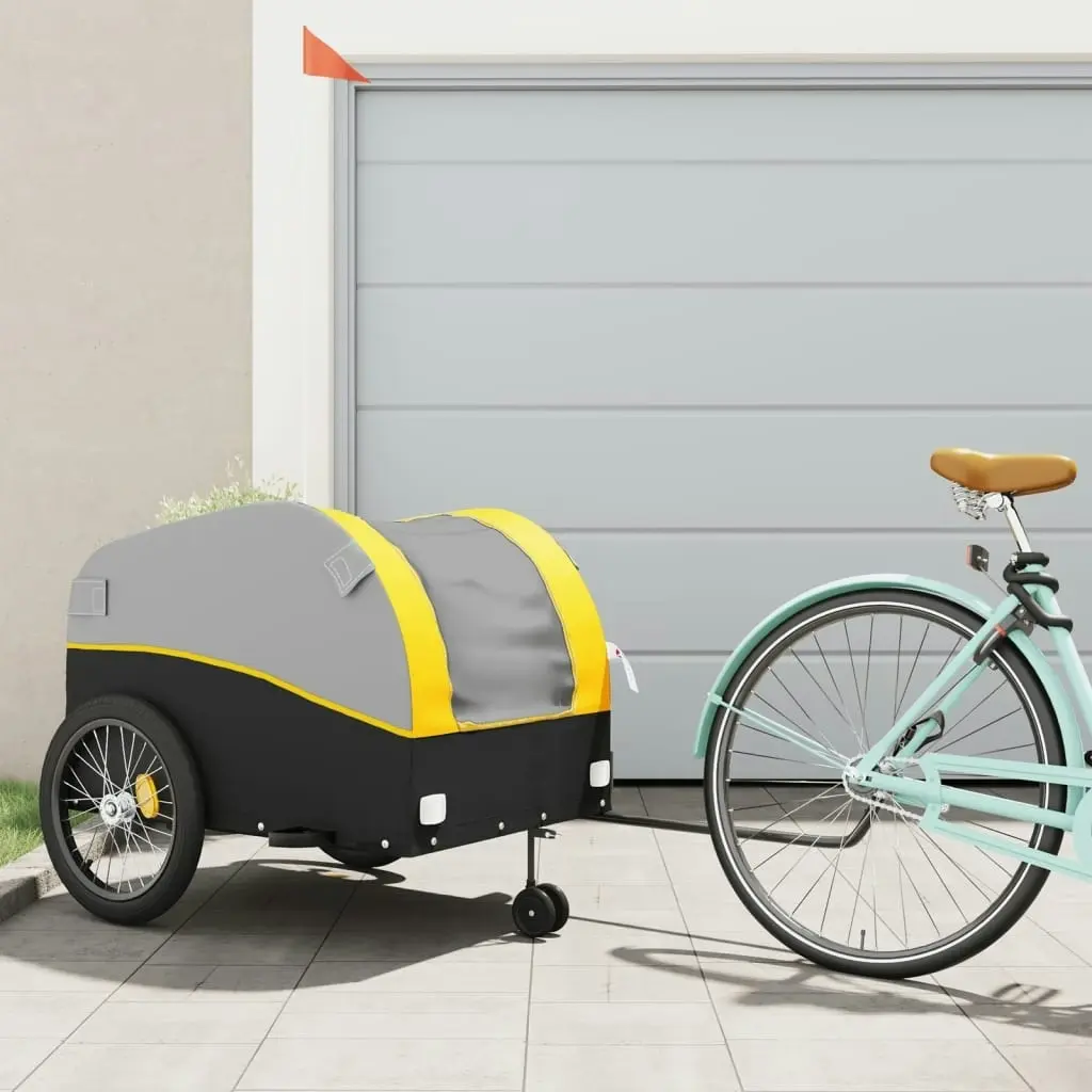 Bike Trailer Black and Yellow 45 kg Iron 94155