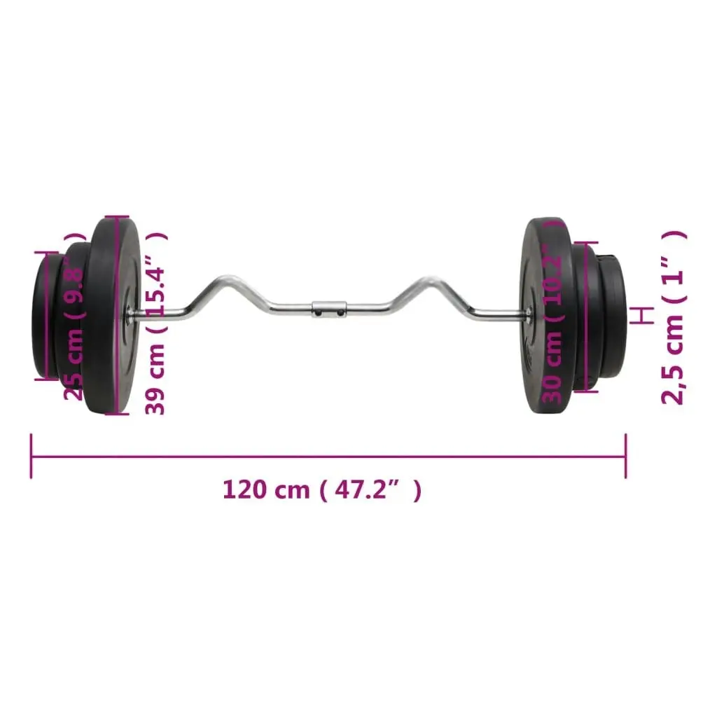 Curl Barbell with Plates 60 kg 3145019