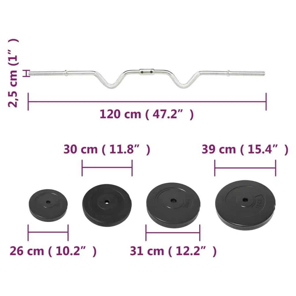 Curl Barbell with Plates 90 kg 3145023