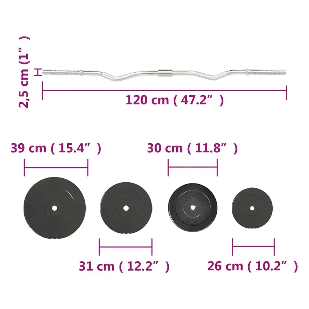 Curl Barbell with Plates 90 kg 3145022