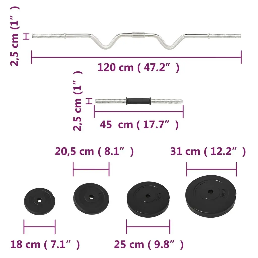 Curl Barbell and Dumbbell with Plates 60 kg 3145026