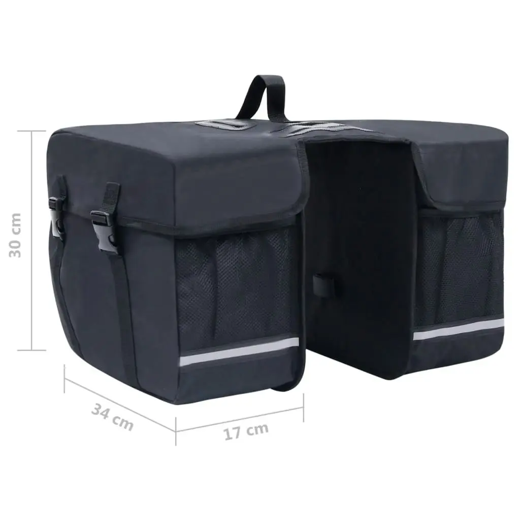 Double Bicycle Bag for Pannier Rack Waterproof 35 L Black 93251