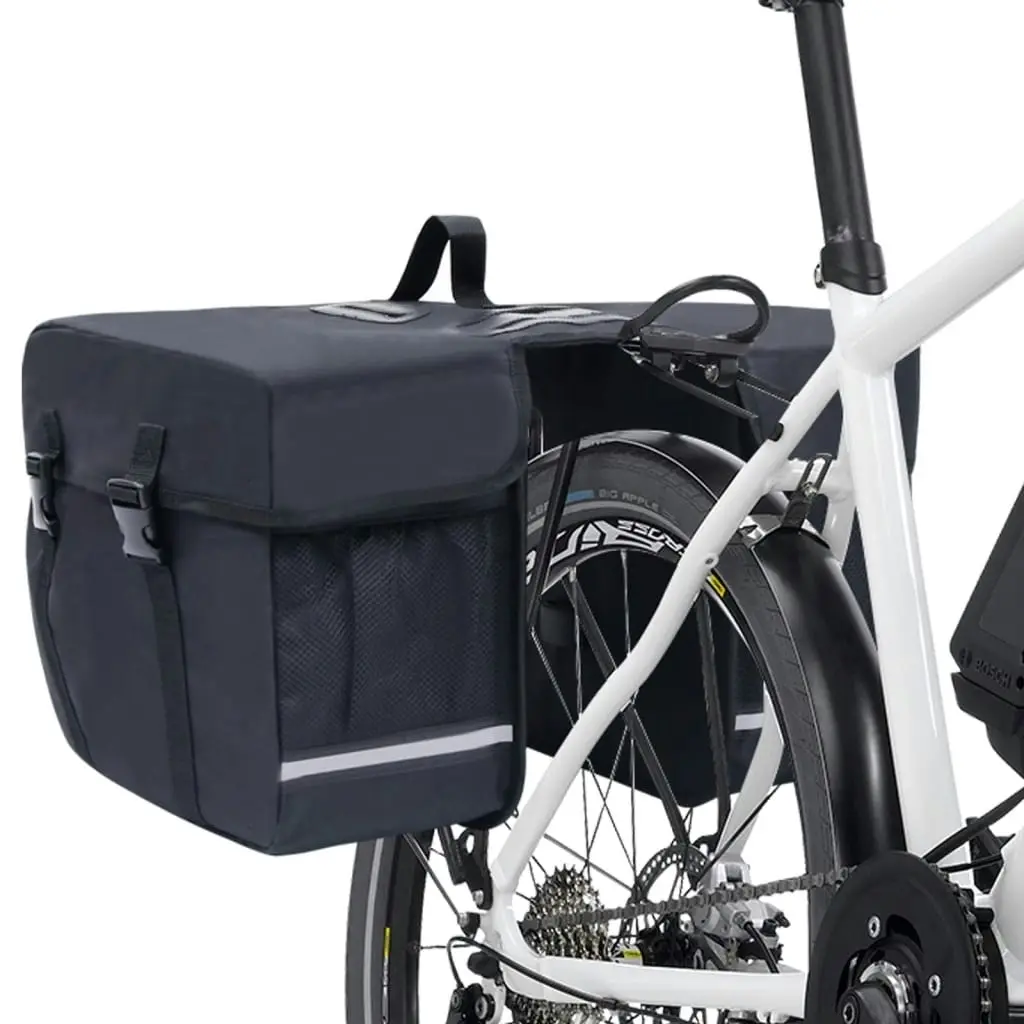 Double Bicycle Bag for Pannier Rack Waterproof 35 L Black 93251