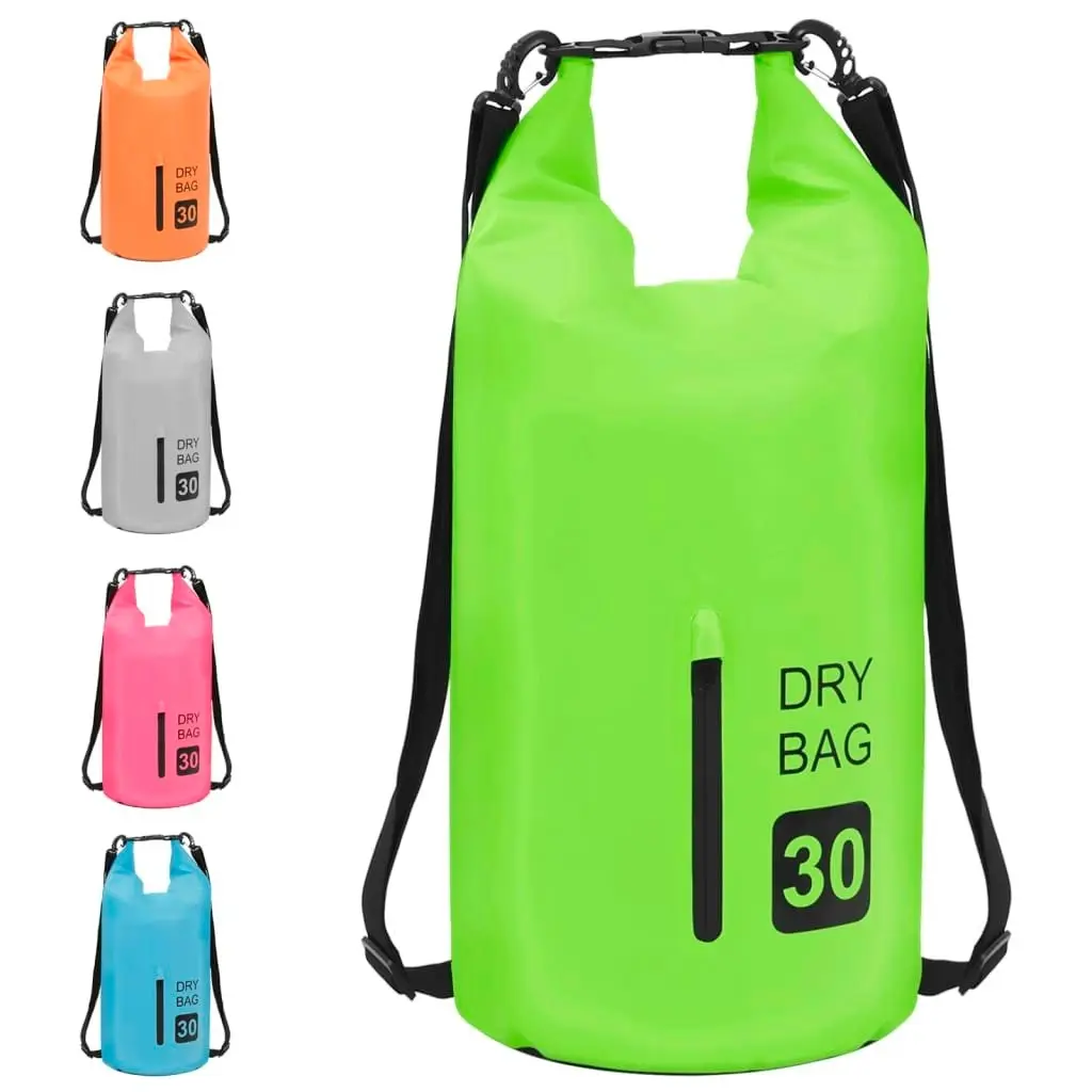 Dry Bag with Zipper Green 30 L PVC 92778