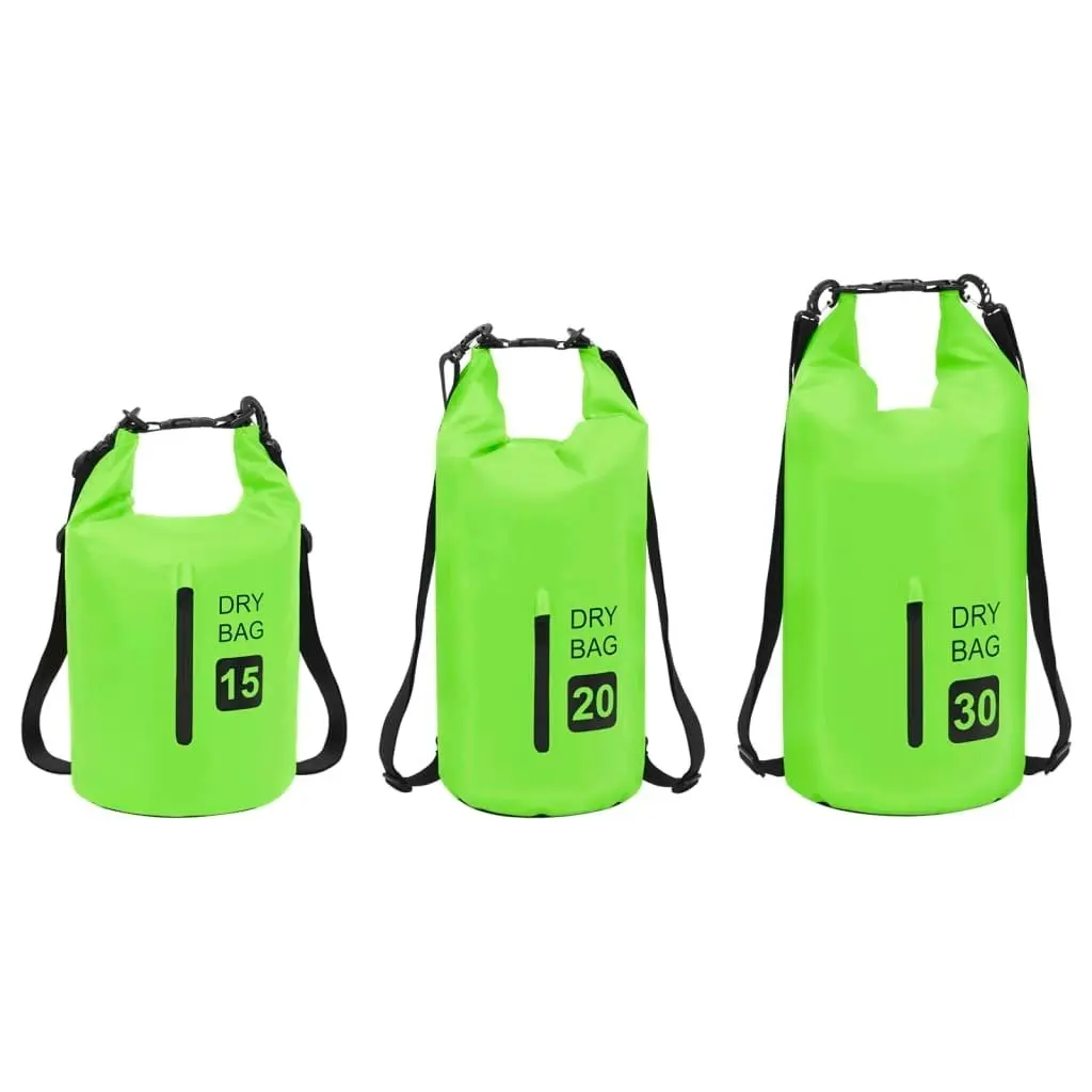 Dry Bag with Zipper Green 30 L PVC 92778