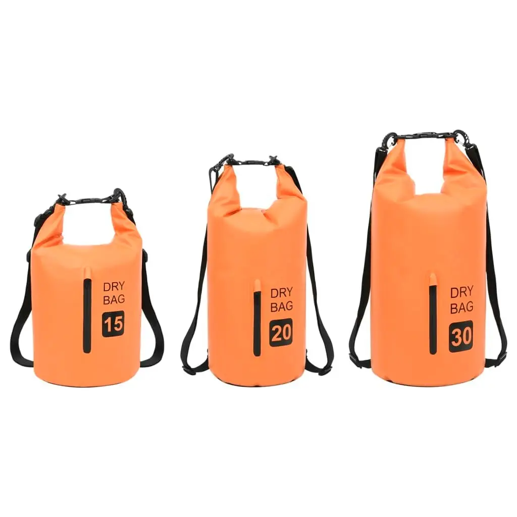 Dry Bag with Zipper Orange 15 L PVC 92784