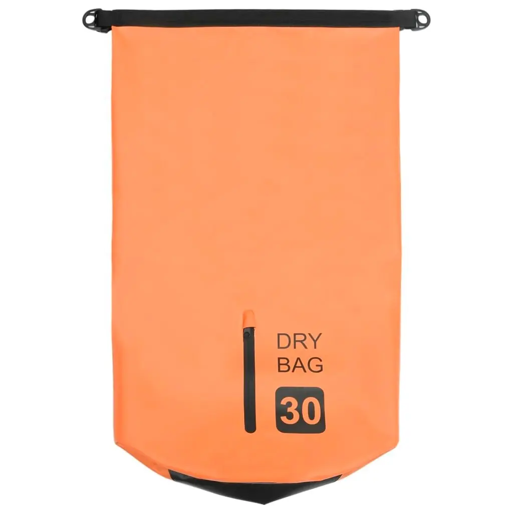 Dry Bag with Zipper Orange 30 L PVC 92786