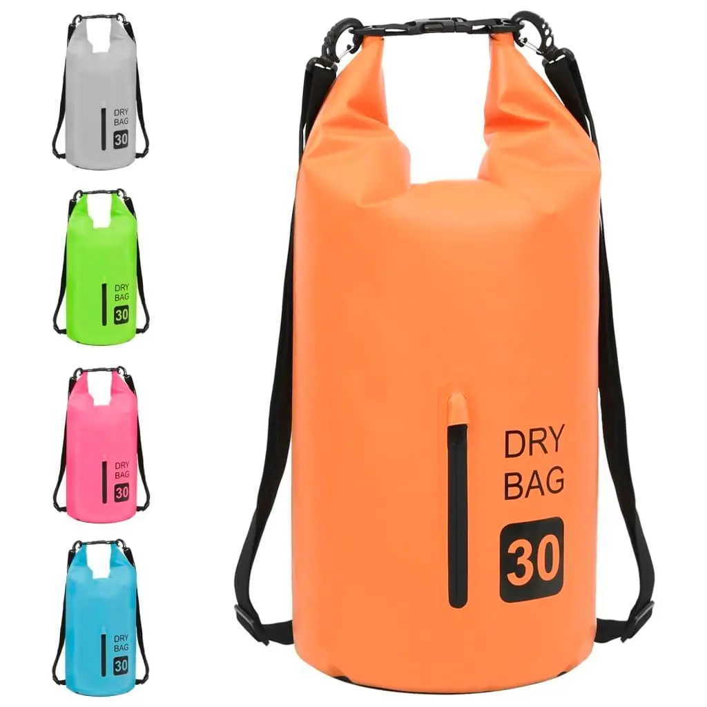 Dry Bag with Zipper Orange 30 L PVC 92786