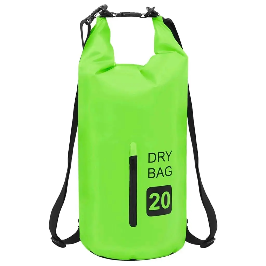 Dry Bag with Zipper Green 20 L PVC 92777